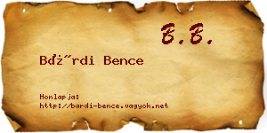 Bárdi Bence névjegykártya